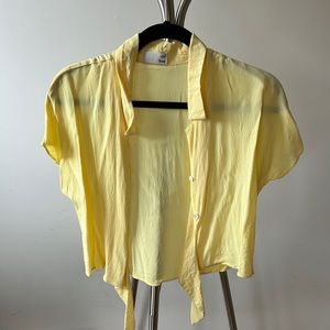 LIKE NEW wilfred free yellow button up tie front cropped shirt S